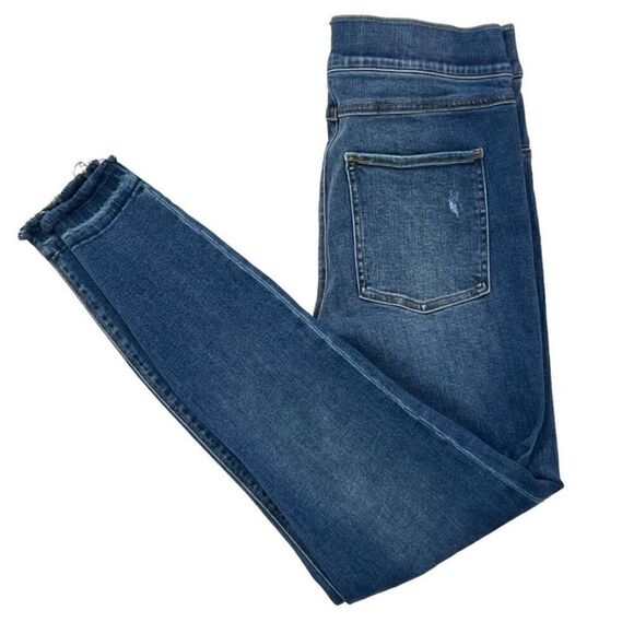 SPANX Distressed Ankle Jeans Size Large 20203R Medium Wash - Picture 4 of 8